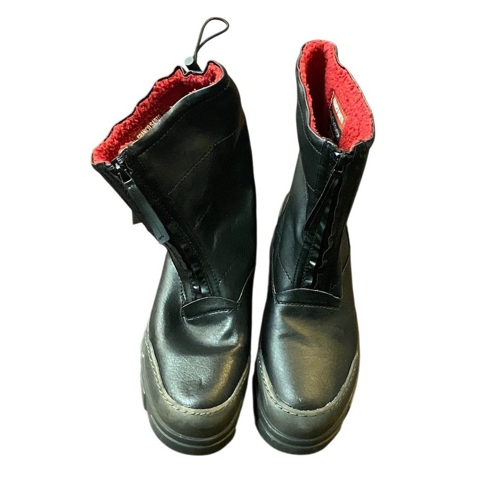 Franco Sarto Womens Ankle Bootie Shoes Fleece Lined Lug Sole‎ Size 10